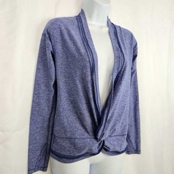 Lululemon Ivivva Own The Move Twist Front Wrap Top Purple Heathered Size 14 - Picture 3 of 10